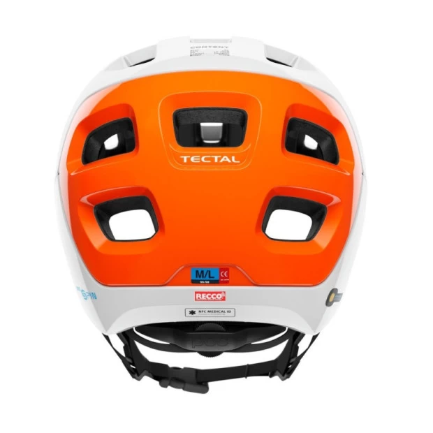 Casque POC Tectal Race SPIN NFC - Blanc Hydrogène-Orange AVIP – Image 3