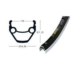 Jante Exal ZX 19 Noir 28' (622 Mm) - 36 T