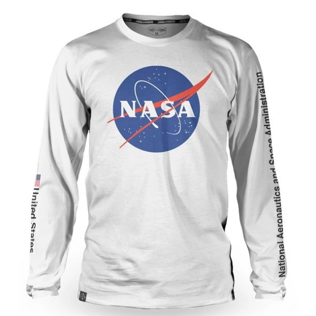 Maillot Manches Longues Loose Riders Nasa Emblem Blanc