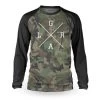 Maillot VTT Manches Longues Loose Riders Camo Raglan Vert Forêt