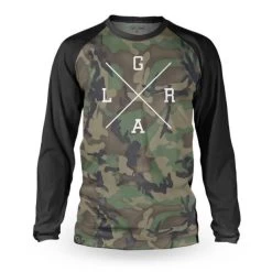 Maillot VTT Manches Longues Loose Riders Camo Raglan Vert Forêt